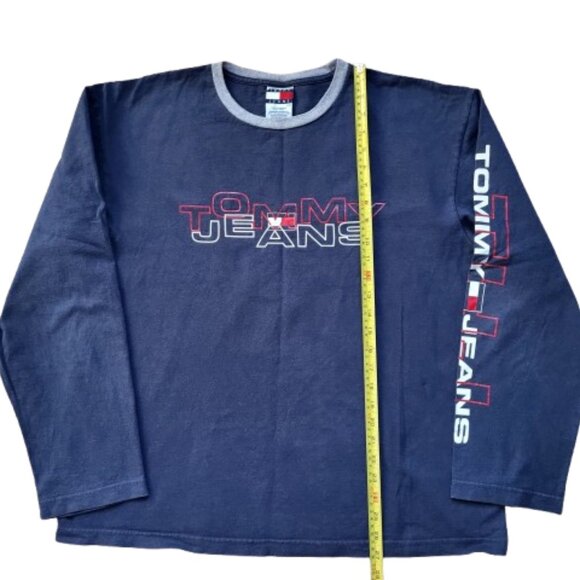 Vintage  Tommy Hilfiger Tommy Jeans Long Sleeve Shirt Navy Men’s Large - Picture 12 of 13